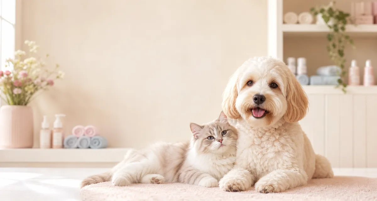 Gentle dog and cat together